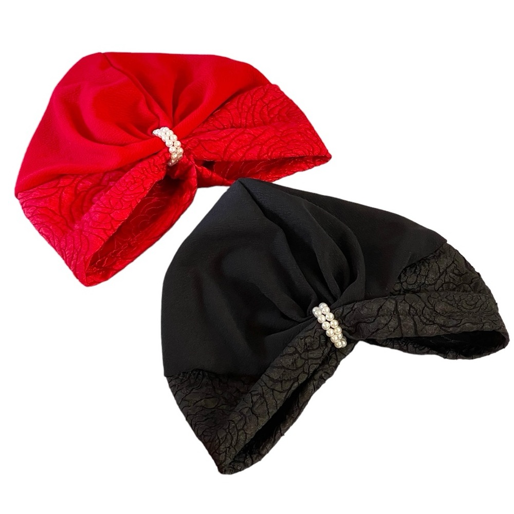 2 Pack Turban Head Wraps Wedding Headbands Chemo Headwear Winter Beanie Hat Gift